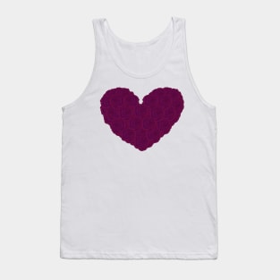 Purple rose heart Tank Top